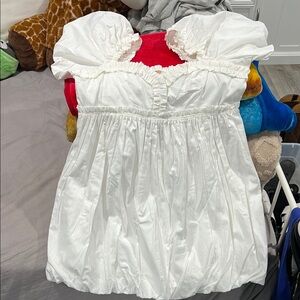 White Puff Sleeve Dress